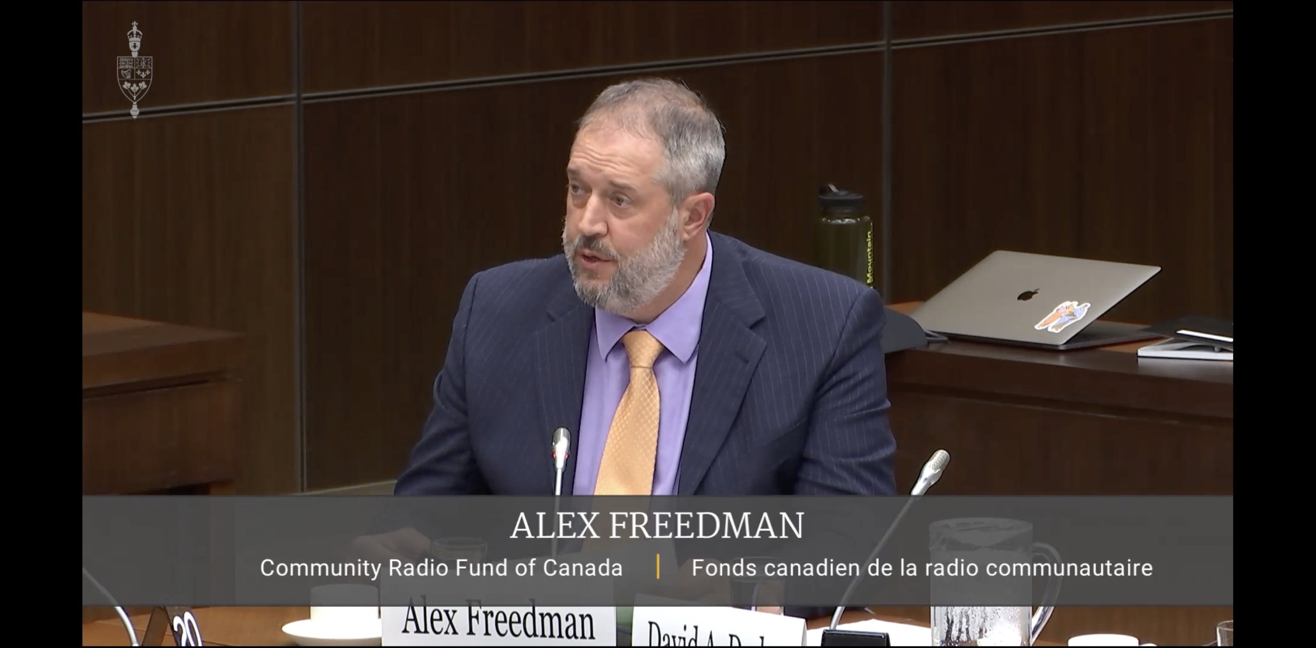 Alex Freedman speaking before the Standing Committee of Finance / Alex Freedman parle devant le comité permanent des finances